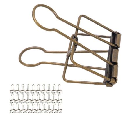 Metal Wire Binder Clips 30pcs 51mm Hollow Out Paper Organizer Metal Clips Office Supplier School Accessories for Document Organizing Classifying (Bronze)
