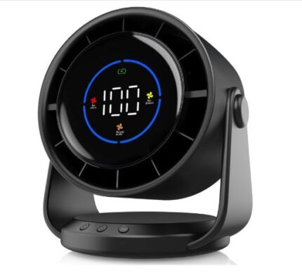 YOSHENMO Table Fans, Quiet Wall-Mounted Desk Fan, Digital Display Rechargeable USB Fan, 105°Tilt, 100 Speeds, Long Lasting Power, Portable Fan for Home