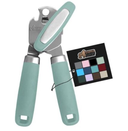 The Original GORILLA GRIP Heavy Duty Stainless Steel Smooth Edge Manual Can Opener and Bottle Openers, Soft Ergonomic Handle, Oversized Handheld Easy Turn